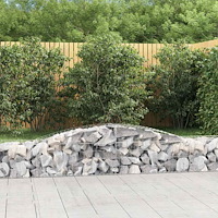 vidaXL Gabioner bågformade 2 st 400x50x40/60 cm galvaniserat järn