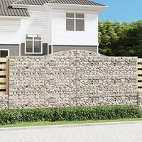 vidaXL Gabioner bågformade 3 st 400x50x180/200 cm galvaniserat järn
