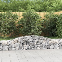 vidaXL Gabioner bågformade 6 st 400x50x40/60 cm galvaniserat järn