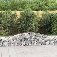 vidaXL Gabioner bågformade 5 st 400x50x40/60 cm galvaniserat järn