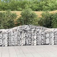 vidaXL Gabioner bågformade 15 st 400x50x80/100 cm galvaniserat järn