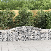 vidaXL Gabioner bågformade 3 st 400x50x60/80 cm galvaniserat järn