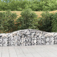 vidaXL Gabioner bågformade 3 st 400x50x60/80 cm galvaniserat järn