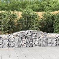 vidaXL Gabioner bågformade 9 st 400x50x60/80 cm galvaniserat järn