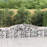vidaXL Gabioner bågformade 8 st 400x50x60/80 cm galvaniserat järn