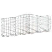 vidaXL Gabioner bågformade 2 st 400x50x120/140 cm galvaniserat järn