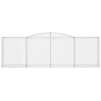 vidaXL Gabioner bågformade 2 st 400x50x120/140 cm galvaniserat järn