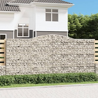 vidaXL Gabioner bågformade 6 st 400x30x180/200 cm galvaniserat järn