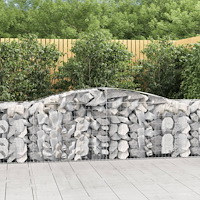 vidaXL Gabioner bågformade 8 st 400x50x80/100 cm galvaniserat järn