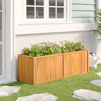 vidaXL Odlingslåda upphöjd 150x50x50 cm massivt teakträ
