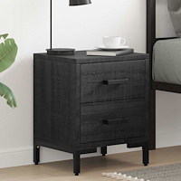 vidaXL Sängbord 2 st svart 36x30x45 cm massiv furu