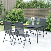 vidaXL Trädgårdsbord antracit 165x80x72 cm stålnät