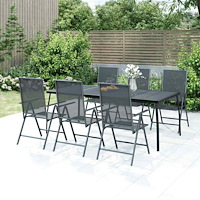 vidaXL Trädgårdsbord antracit 200x100x72 cm stålnät