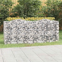 vidaXL Gabion bågformad 200x50x100 cm galvaniserat järn