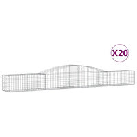 vidaXL Gabioner bågformade 20 st 400x50x40/60 cm galvaniserat järn