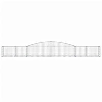 vidaXL Gabioner bågformade 20 st 400x50x40/60 cm galvaniserat järn
