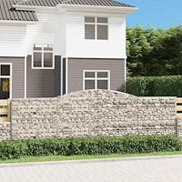 vidaXL Gabioner bågformade 9 st 400x30x120/140 cm galvaniserat järn