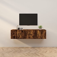 vidaXL Väggmonterade tv-skåp 2 st rökfärgad ek 80x34,5x40 cm