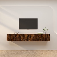 vidaXL Väggmonterade tv-skåp 3 st rökfärgad ek 80x34,5x40 cm