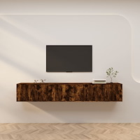 vidaXL Väggmonterade tv-skåp 3 st rökfärgad ek 80x34,5x40 cm