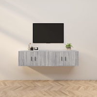 vidaXL Väggmonterade tv-skåp 2 st grå sonoma 80x34,5x40 cm