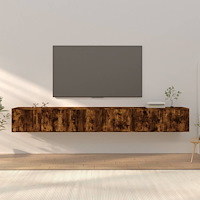 vidaXL Väggmonterade tv-skåp 3 st rökfärgad ek 100x34,5x40 cm
