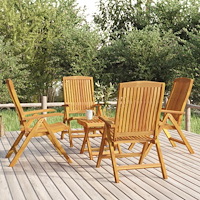 vidaXL Loungegrupp för trädgården 5 delar massiv teak