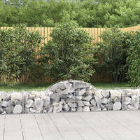 vidaXL Gabioner bågformade 2 st 200x50x40/60 cm galvaniserat järn