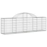 vidaXL Gabioner bågformade 4 st 200x30x60/80 cm galvaniserat järn