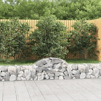 vidaXL Gabion bågformad 2 st 200x30x40/60 cm galvaniserat järn