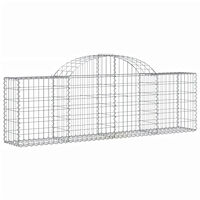 vidaXL Gabioner bågformade 13 st 200x30x60/80 cm galvaniserat järn