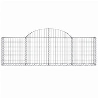 vidaXL Gabioner bågformade 13 st 200x30x60/80 cm galvaniserat järn