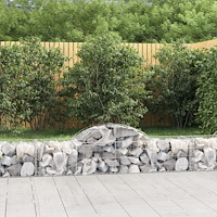 vidaXL Gabioner bågformade 15 st 200x50x40/60 cm galvaniserat järn