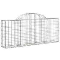 vidaXL Gabioner bågformade 2 st 200x30x80/100 cm galvaniserat järn