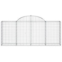 vidaXL Gabioner bågformade 2 st 200x30x80/100 cm galvaniserat järn
