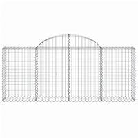 vidaXL Gabioner bågformade 7 st 200x30x80/100 cm galvaniserat järn