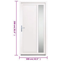 vidaXL Ytterdörr vit 108x208 cm PVC