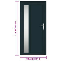 vidaXL Ytterdörr antracit 98x200 cm PVC