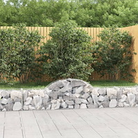 vidaXL Gabion bågformad 18 st 200x30x40/60 cm galvaniserat järn