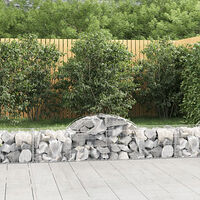 vidaXL Gabioner bågformade 20 st 200x50x40/60 cm galvaniserat järn