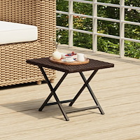 vidaXL Hopfällbart bord brun 45x35x32 cm konstrotting