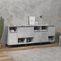 vidaXL Skänk 3 st betonggrå 60x35x70 cm konstruerat trä