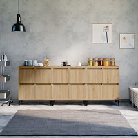 vidaXL Skänk 3 st sonoma ek 60x35x70 cm konstruerat trä