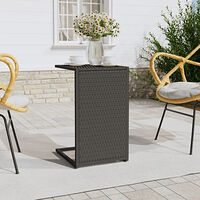 vidaXL C-sidobord svart 40x35x60 cm konstrotting