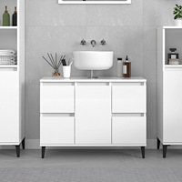 vidaXL Tvättställsskåp vit högglans 80x33x60 cm konstruerat trä