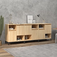 vidaXL Skänk 3 st sonoma ek 60x35x70 cm konstruerat trä