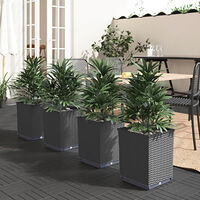 vidaXL Odlingslådor 4 st svart 30x30x37 cm polypropylen