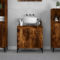 vidaXL Tvättställsskåp rökfärgad ek 58x33x60 cm konstruerat trä