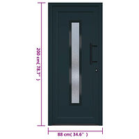 vidaXL Ytterdörr antracit 88x200 cm PVC