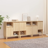 vidaXL Skänk 3 st sonoma ek 60x35x70 cm konstruerat trä